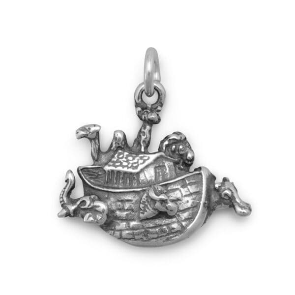 Oxidized 2D Small Noah's Ark Charm