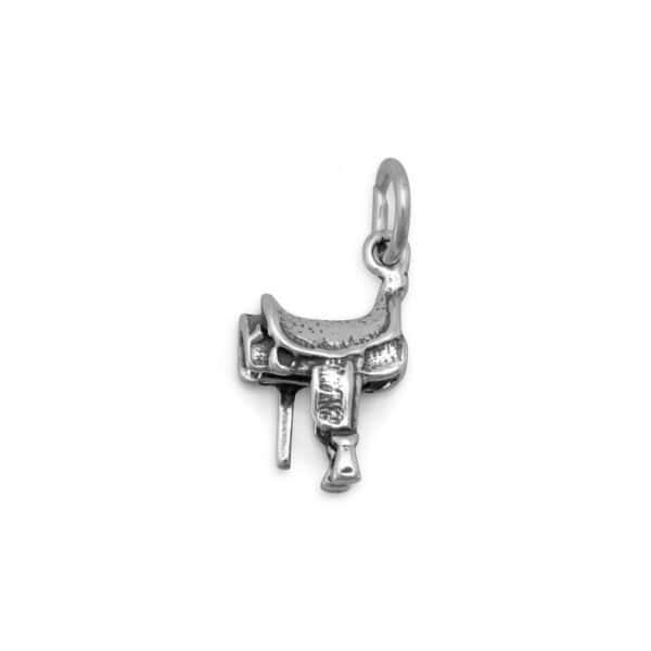 Oxidized 3D Saddle Charm