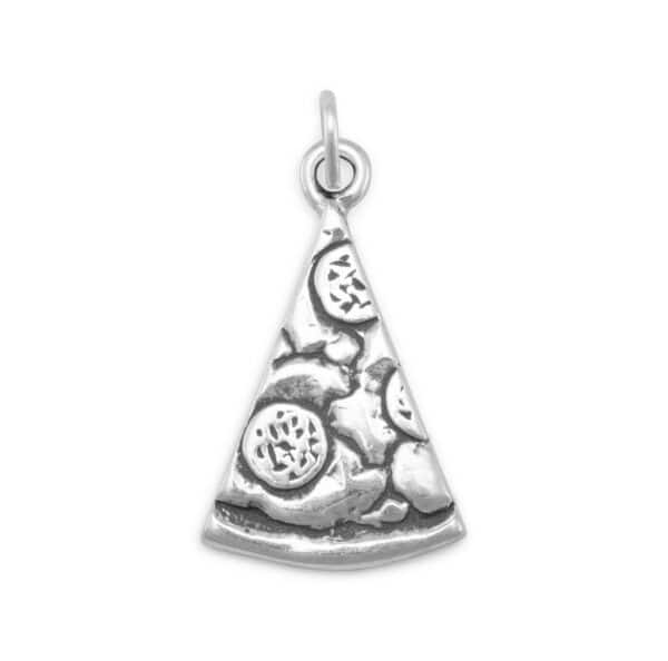 Silver or Gold Slice of Pizza Charm - alternate view 2