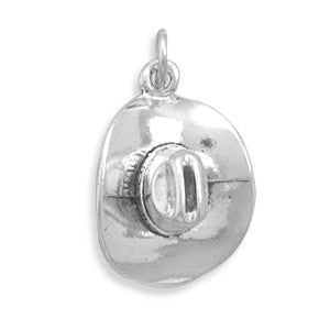 Silver or Gold 3D Cowboy Hat Charm - alternate view 2