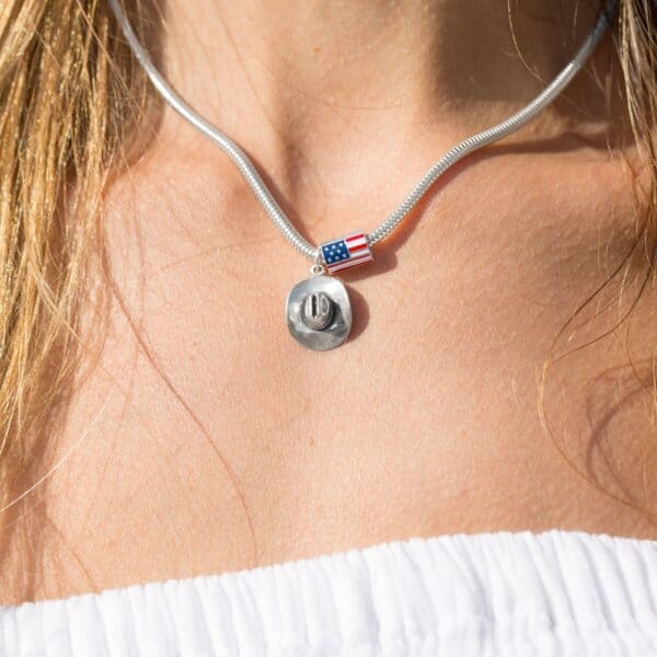 Silver or Gold 3D Cowboy Hat Charm - alternate view 4