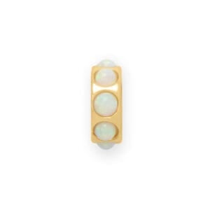14 Karat Gold Plated Synthetic Opal Wheel Bead Charm