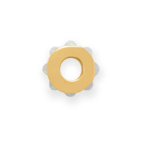 14 Karat Gold Plated Synthetic Opal Wheel Bead Charm - alternate view 2