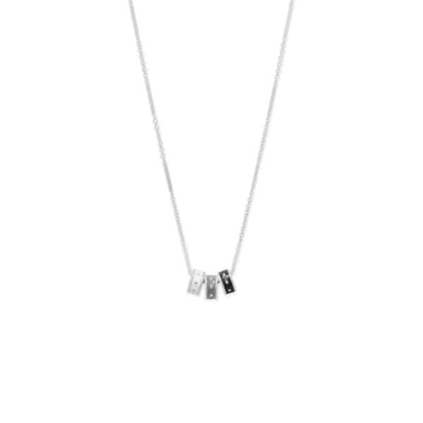 Rhodium Plated White Enamel Inlay Dotted Wheel Bead Charm - alternate view 2