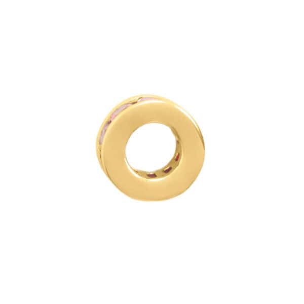 14 Karat Gold Plated CZ Birthstone Wheel Bead Charms (January-December) - alternate view 3