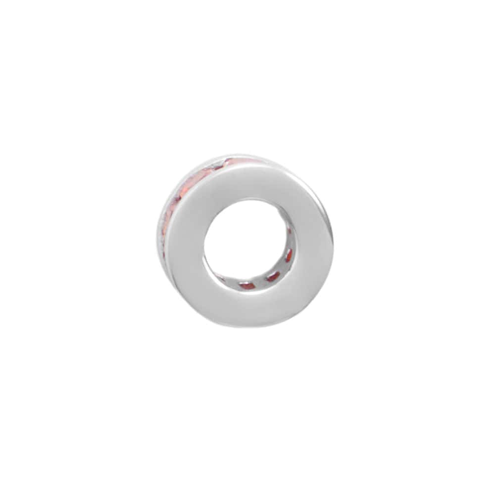 Rhodium Plated CZ Birthstone Wheel Bead Charms (January-December) - alternate view 3