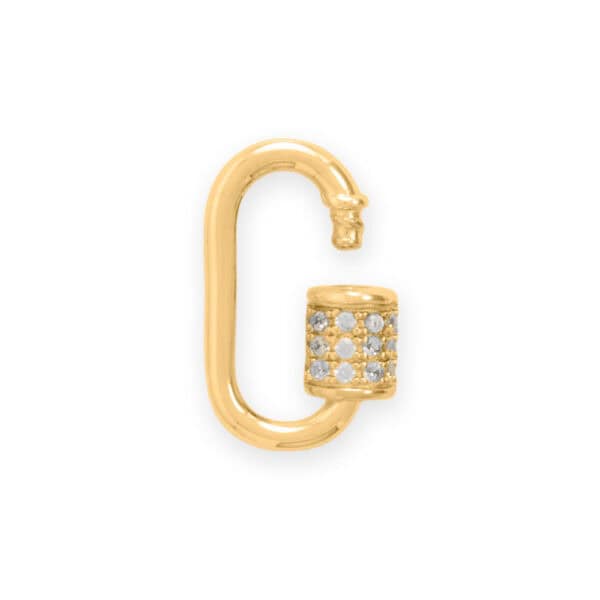 14 Karat Gold Plated CZ Carabiner Adapter Component - alternate view 2