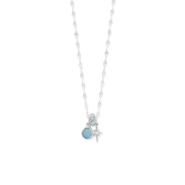 Dainty Rhodium Plated CZ Northern Star Charm - alternate view 2