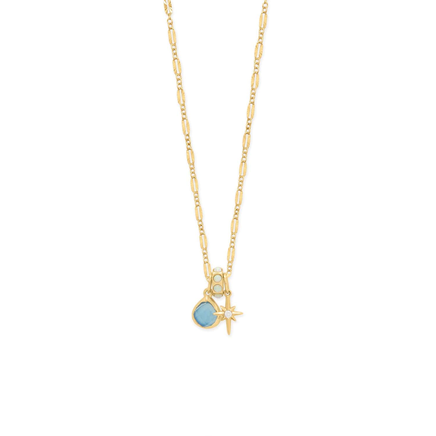 Dainty 14 Karat Gold Plated CZ Northern Star Charm - alternate view 2