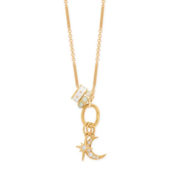 14 Karat Gold Plated Celestial Charm Necklace