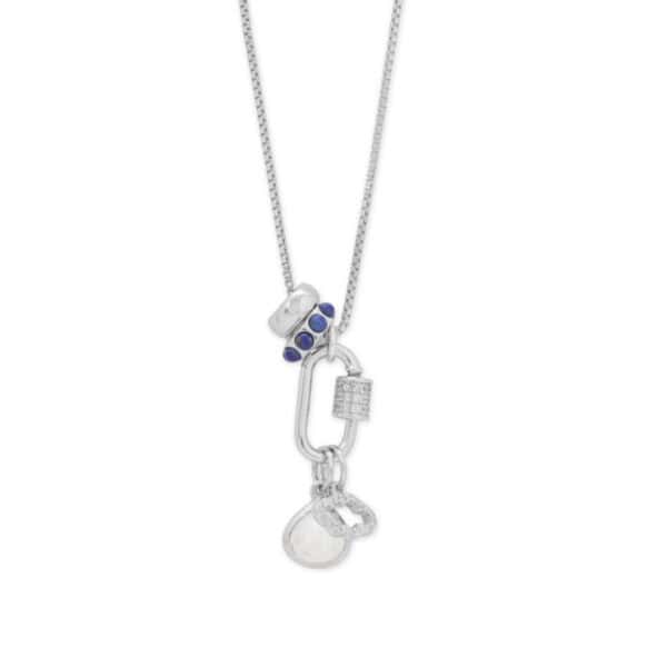 Rainbow Moonstone Charm Necklace