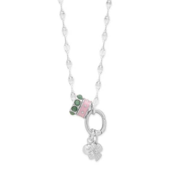 Sterling Silver Flower Charm Necklace