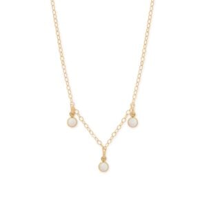 15 + 2.25 14/20 Gold Filled White Opal Charm Necklace