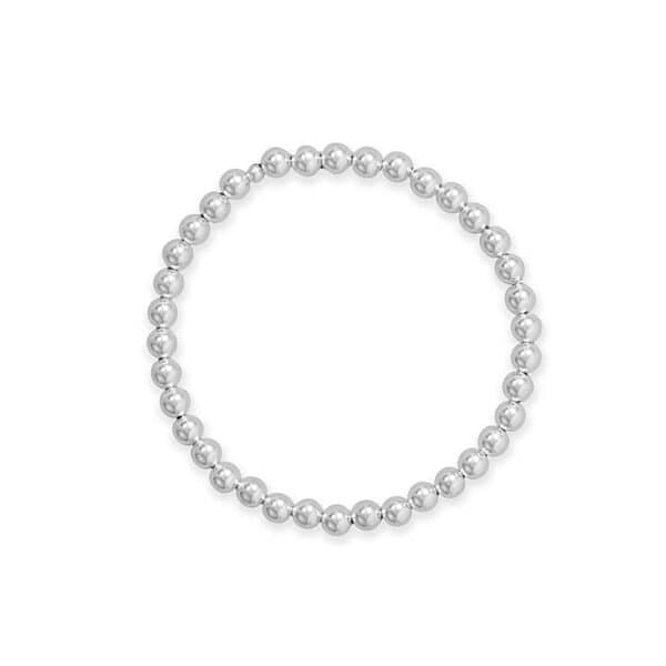7 5mm Silver Bead Stretch Bracelet