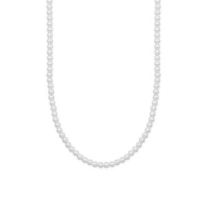 16 + 2 5mm Silver Bead Necklace