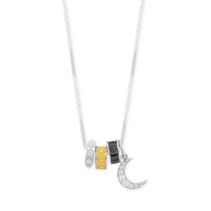 Midnight Marvels! 18 Rhodium Plated Charm Necklace