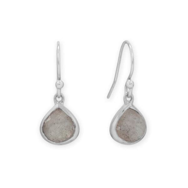 Rhodium Plated Pear Labradorite Charm - alternate view 3