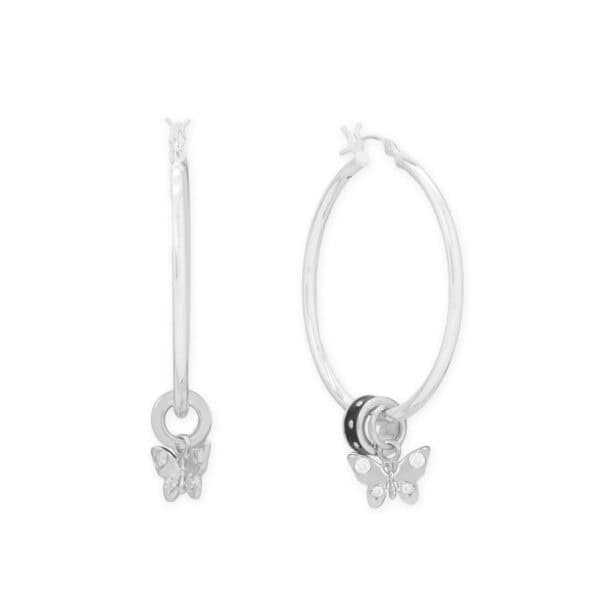 Dainty Rhodium Plated CZ Butterfly Charm - alternate view 3