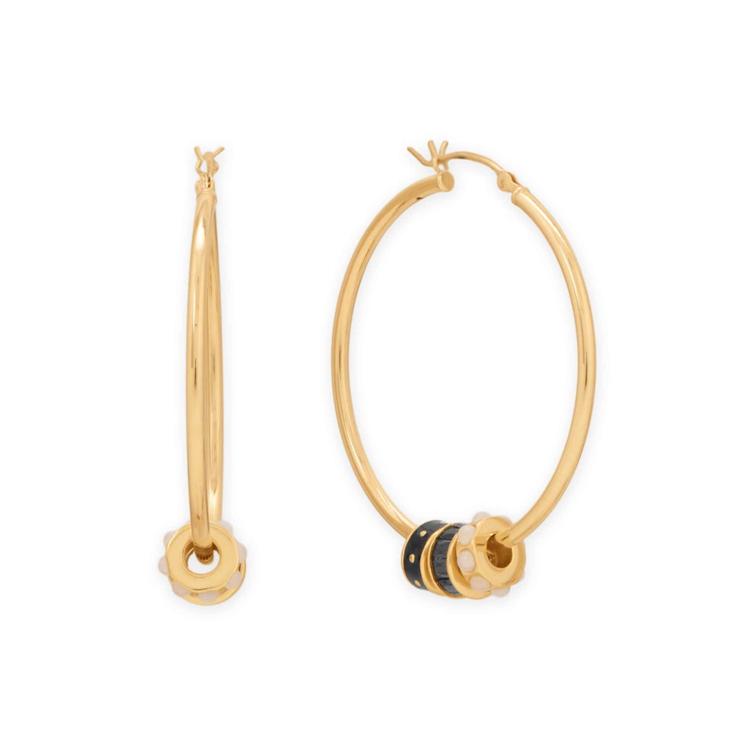 14 Karat Gold Plated Black CZ Wheel Bead Charm - alternate view 4