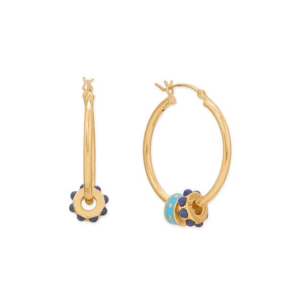 14 Karat Gold Plated Lapis Wheel Bead Charm - alternate view 3