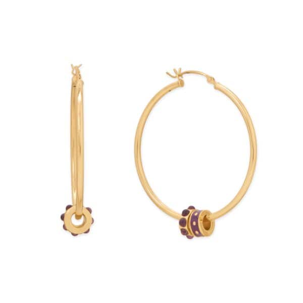 14 Karat Gold Plated Amethyst Wheel Bead Charm - alternate view 3