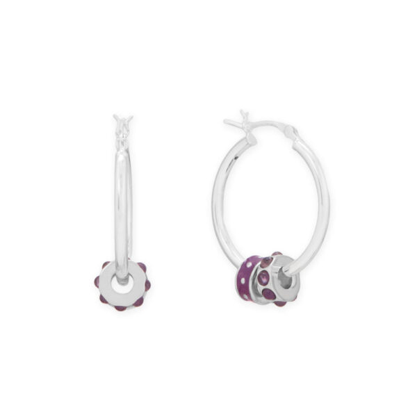 Rhodium Plated Amethyst Wheel Bead Charm - alternate view 3