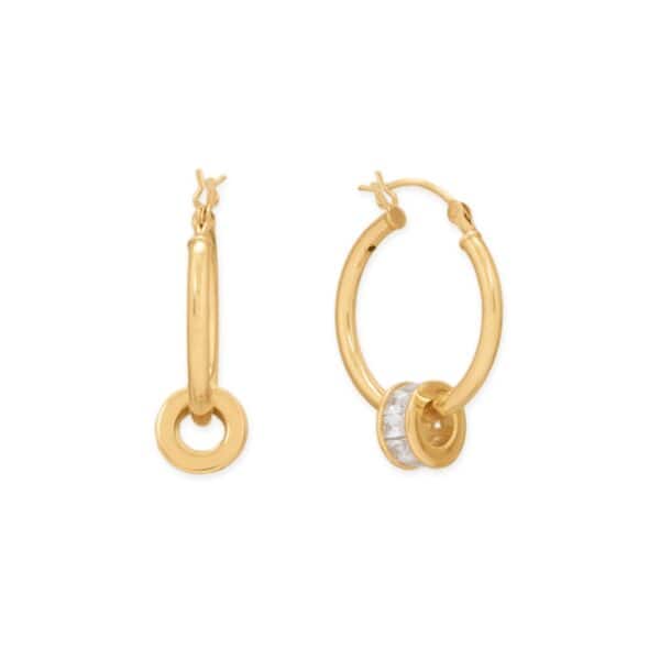 14 Karat Gold Plated CZ Birthstone Wheel Bead Charms (January-December) - alternate view 4