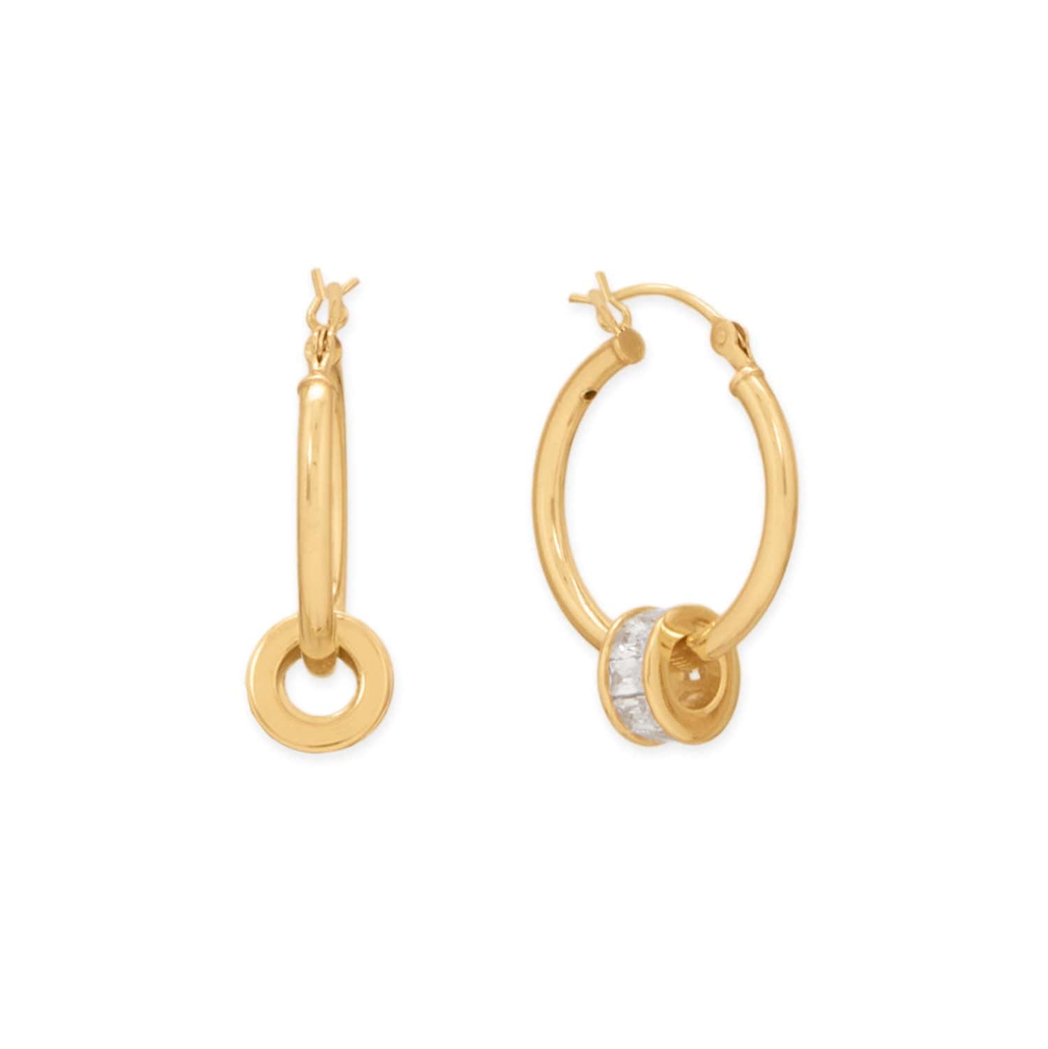 14 Karat Gold Plated CZ Birthstone Wheel Bead Charms (January-December) - alternate view 4