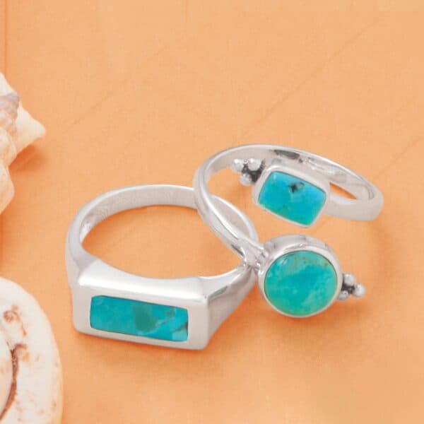 Inlay Turquoise Bar Ring - alternate view 2