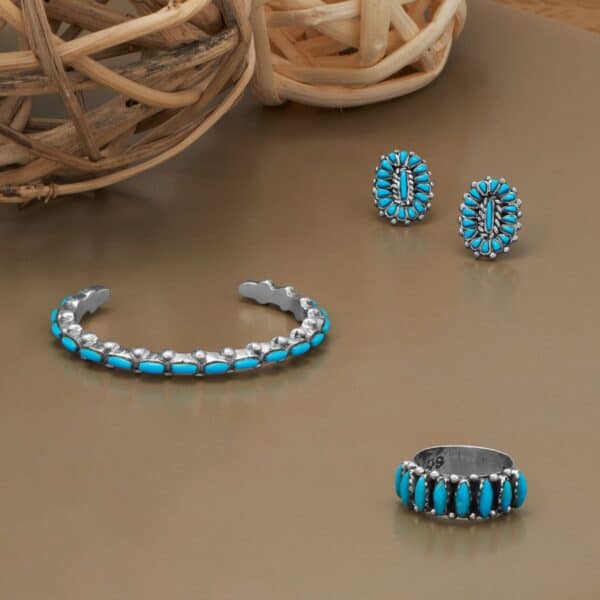Oxidized Marquise Turquoise Wide Band Ring - alternate view 2