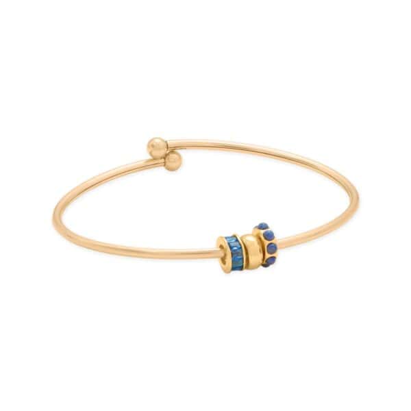 14/20 Gold Filled Flex Tube Bangle with Threaded Bead Ends - alternate view 2
