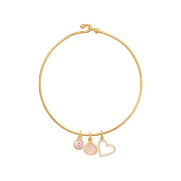 14 Karat Gold Plated Wire Hook Bangle with Bead Ends - alternate view 2