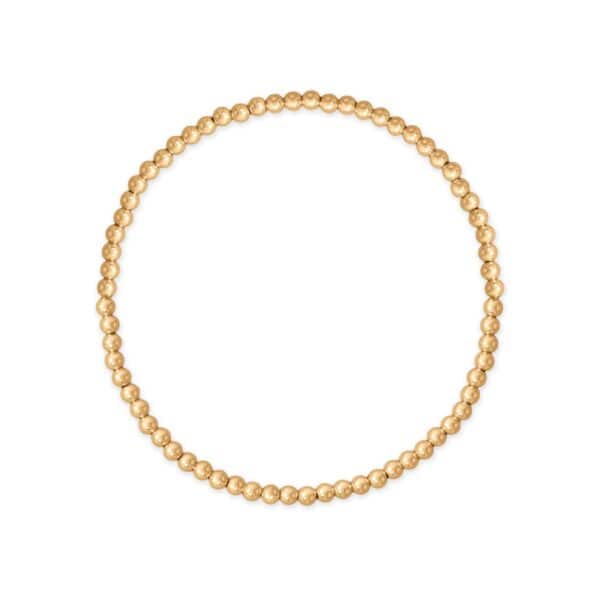 7 3mm 14/20 Gold Filled Bead Stretch Bracelet
