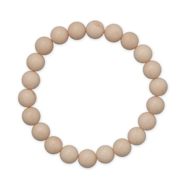 8mm Round Wooden Jasper Stone Stretch Bracelet