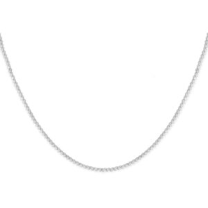 Rhodium Plated 2mm Round CZ Tennis Necklace