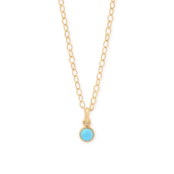 15 + 2.5 14/20 Gold Filled 3mm Imitation Turquoise Necklace