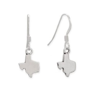 Small Oxidized Texas State French Wire Earrings