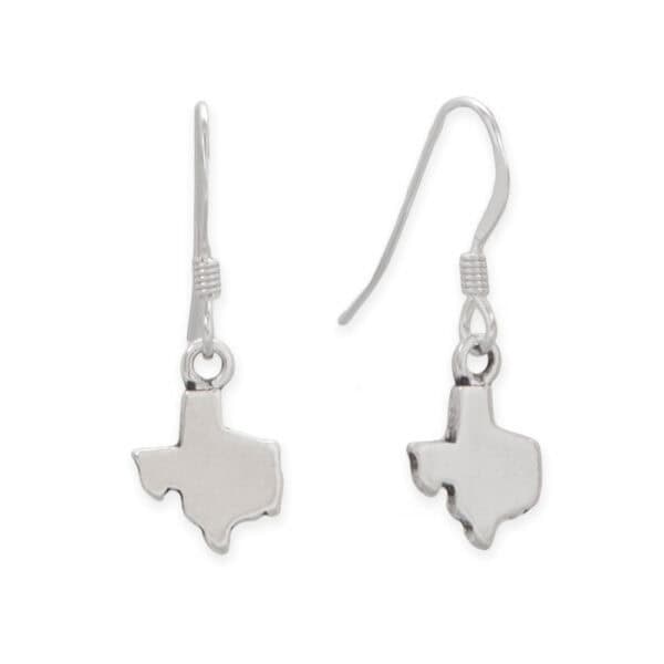 Small Oxidized Texas State French Wire Earrings
