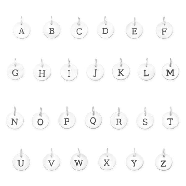 Oxidized Round Letter Initial Charm Series(A-Z) - alternate view 2