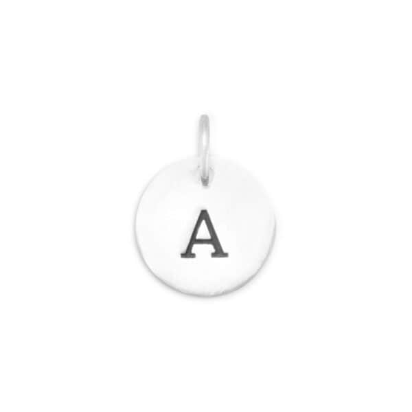 Oxidized Round Letter Initial Charm Series(A-Z) - alternate view 3