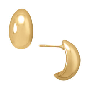 14 Karat Gold Plated Graduated 1/2 Puffy Hoop Earrings