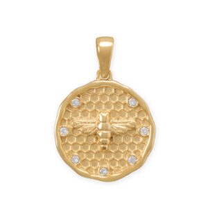 14 Karat Gold Plated Honeycomb
