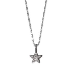 16 Black Rhodium Plated Diamond Studded Star Necklace