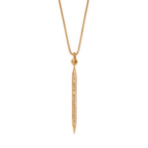 18 Large 14 Karat Gold Plated Diamond Studded Spike Necklace