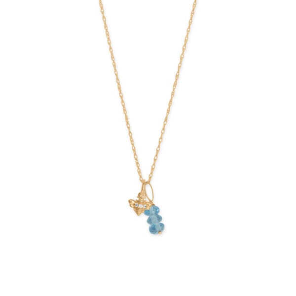 14 Karat Gold Tiny CZ Bumble Bee Charm - alternate view 2