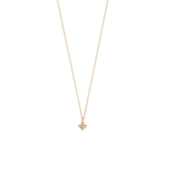 14 Karat Gold Tiny CZ Bumble Bee Charm - alternate view 3