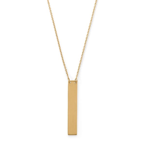 16 + 2 14 Karat Gold Plated Vertical Bar Drop Necklace