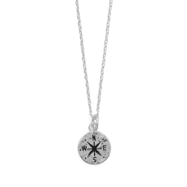 Keep It Moving! 17+ 2 Hammered Compass Necklace