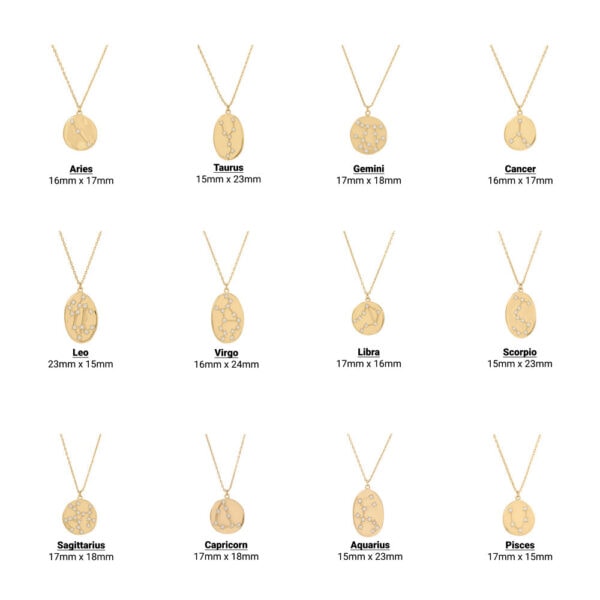 Cosmic Constellations! 16 + 2 Zodiac Coin Necklace (All Signs) - alternate view 2