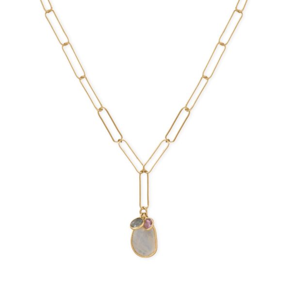 20 14 Karat Gold Plated Charm Drop Necklace